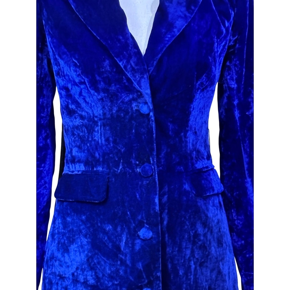 House of Harlowe x Revolve Crushed Velvet Fringe Open Back Blazer Mini Dress - Picture 7 of 10
